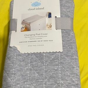 Cloud Island Soft Gray Changing Pad Cover